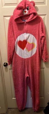 HTF LOVE A LOT BEAR Pink Care Bear Adult One Piece Pajama/Costume - Main Image