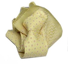 Completo uomo giallo cravatta giallina e fazzoletto bordi gialli seta made italy