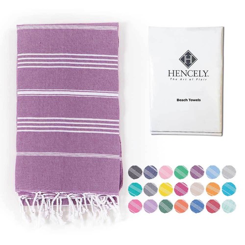 Hencely Striped Beach Towel – Lightweight Cotton Towel for Travel & Pool - Bild 107 von 206