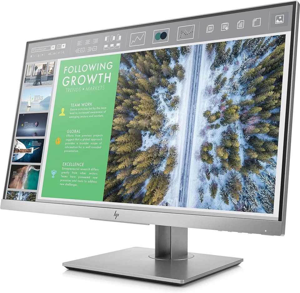 HP EliteDisplay E243 Monitor 24" Widescreen Full HD HDMI schwarz silber LED IPS - Bild 2 von 4