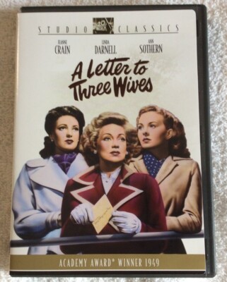 A Letter To Three Wives DVD - 1949 B&W - Jeanne Crain, Linda Darnell