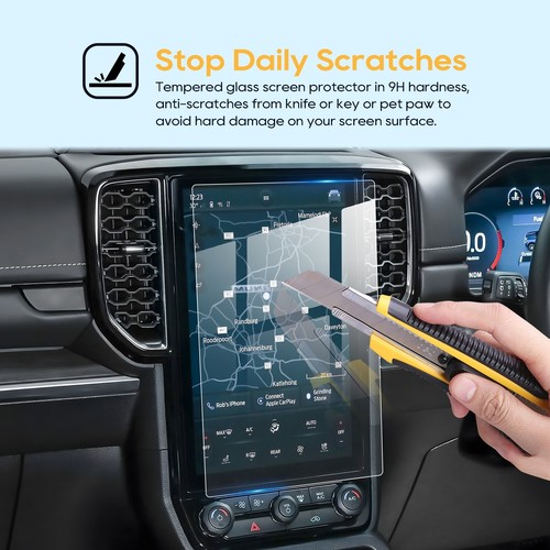 LFOTPP Car Touchscreen Protector Tempered Glass 12-in For 2022-2025 Ford Everest - Picture 4 of 9