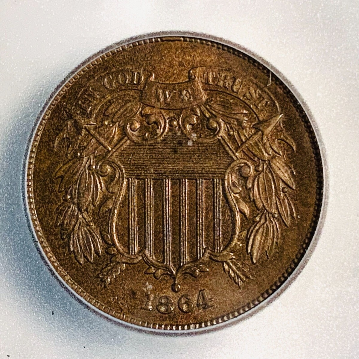 1864 LG MOTTO 2c ICG MS 65 RB FREE SHIPPING | eBay