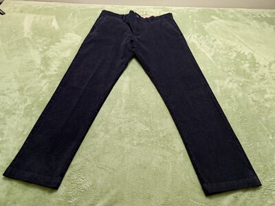 Dockers ALPH KHAKI Smart Flex 360 Mens Corduroy Pants Pleated Cuffed Blue 36x30