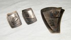 Vtg Hand Signed Modern A/P BRULSON'05 STERLING 14K BROOCH EARRINGS SET Pierced — photo 2