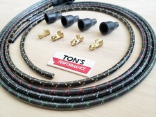 Vintage Ford 8N Spark Plug Wire Set With Front Mount Distributor Cloth 4 cyl OEM