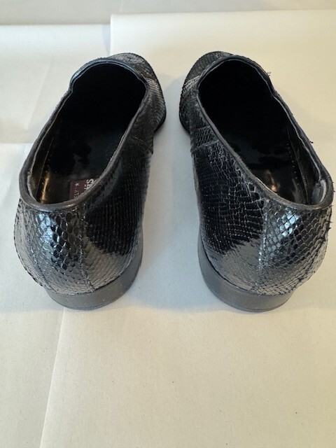 Python Snakeskin Men's DeLaRentis Solid Black Ita… - image 2