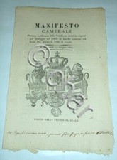Regno di Sardegna Manifesto Camerale Tariffa Passaggio Ponte Barche Casale 1821