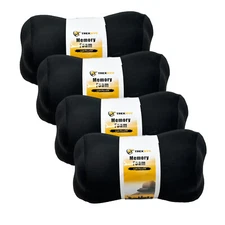 TrexNYC Car Pillow - Car headrest pillow - Car neck pillow with memory foam, 4pk