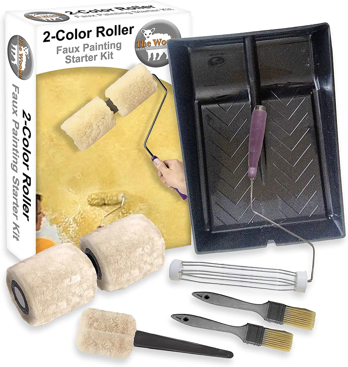 The Woolie Original Full Sized 9 Dual 2 Color Split Roller Faux Painting Beginn