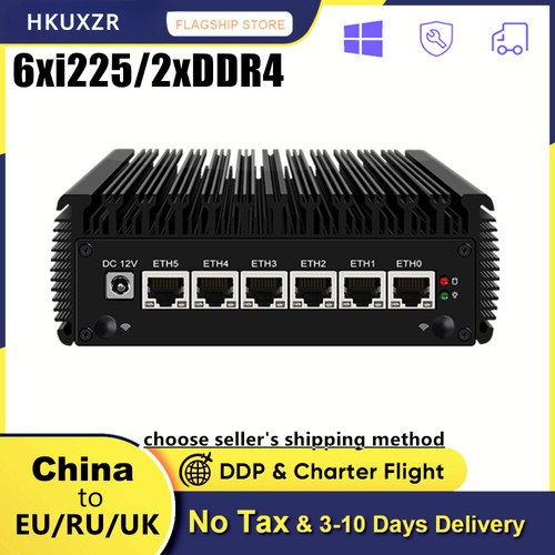 6x Intel i225 2,5G pfSense Firewall Router Celeron J4125 Quad Core 2*DDR4 6x2500 - Bild 1 von 17