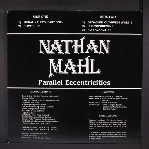 NATHAN MAHL: parallel eccentricities HIT 12" LP 33 RPM Canada - Picture 2 of 2