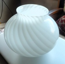 white milk glass light lamp shade swirl pattern