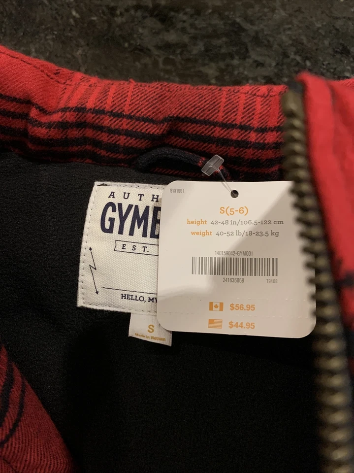 Nuevo con etiquetas Chaleco acolchado de franela a cuadros rojo negro Gymboree para niños S 5/6 Foto 3 de 4