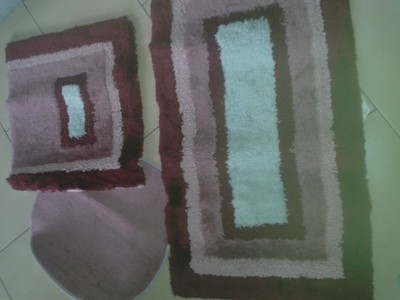 Ohne Ausschnitt Badgarnitur 3 Teilig Badmatte Badteppich Vorleger Badezimmer Ebay