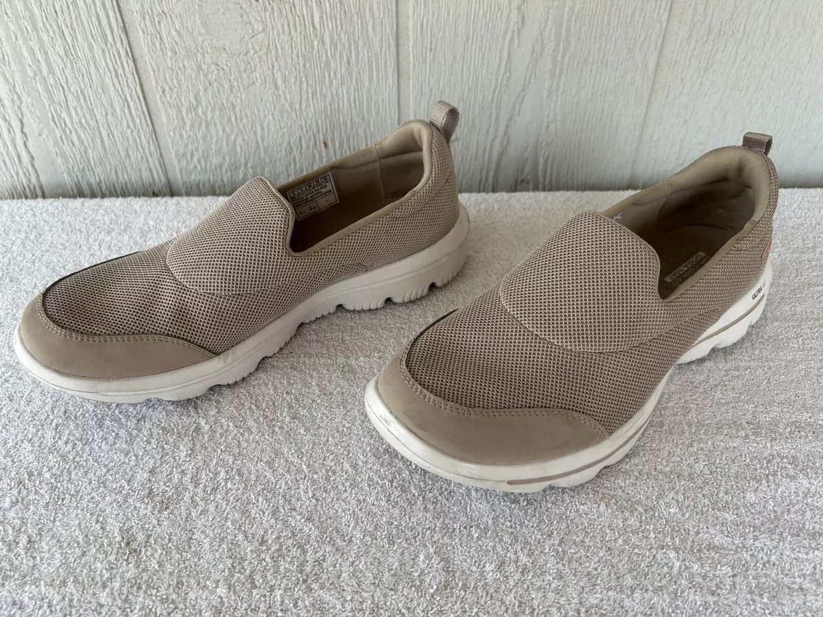 Skechers GoWalk Ultra Beige Tan Shoes Women Size 9 Slip-Ons | eBay