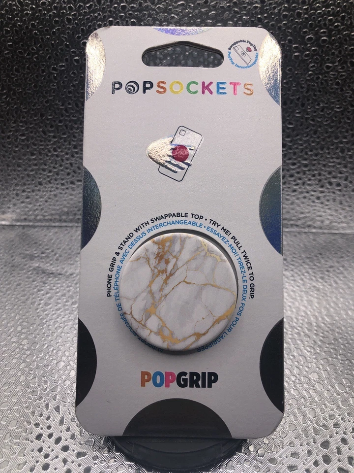 Empuñadura para teléfono celular PopSocket dorada Lutz mármol POPGRIP PopSockets tapa intercambiable - nueva Foto 2 de 3