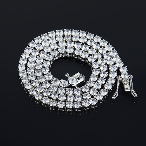 Gargantilla de tenis hip-hop cadena de circonitas cúbicas heladas de diamantes para hombre - Imagen 41 de 49