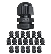 MGI SpeedWare 1/2" NPT Strain Relief Nylon Cord Grip Cable Glands Black Plast...