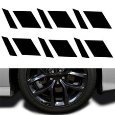 6Pcs Reflective Black Car Wheel Hub Rim Stripe Tape Decal Stickers  Decoration