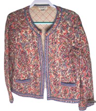 Monsoon Multicolored Quilted Jacked Woman’s Size 14