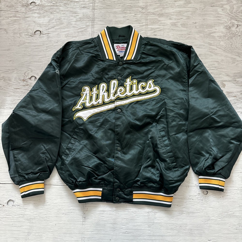 Vintage Starter MLB Oakland Athletics As Diamond Collection Satin Jacket Sz L