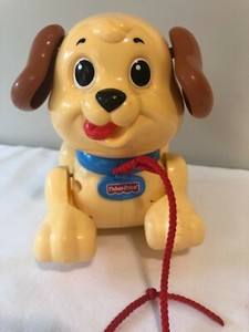FISHER PRICE DOG Pull Along Walking Toy Puppy Vintage Style 2005 Tan & Brown | eBay