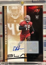 2019 PANINI BLACK DEVIN WHITE ROOKIE, #80, AUTO, COPPER INSERT, SERIAL #16/25
