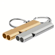 120db Loud Emergency Whistle Camping Keychain Outdoor SOS Whistle Gold / Silver