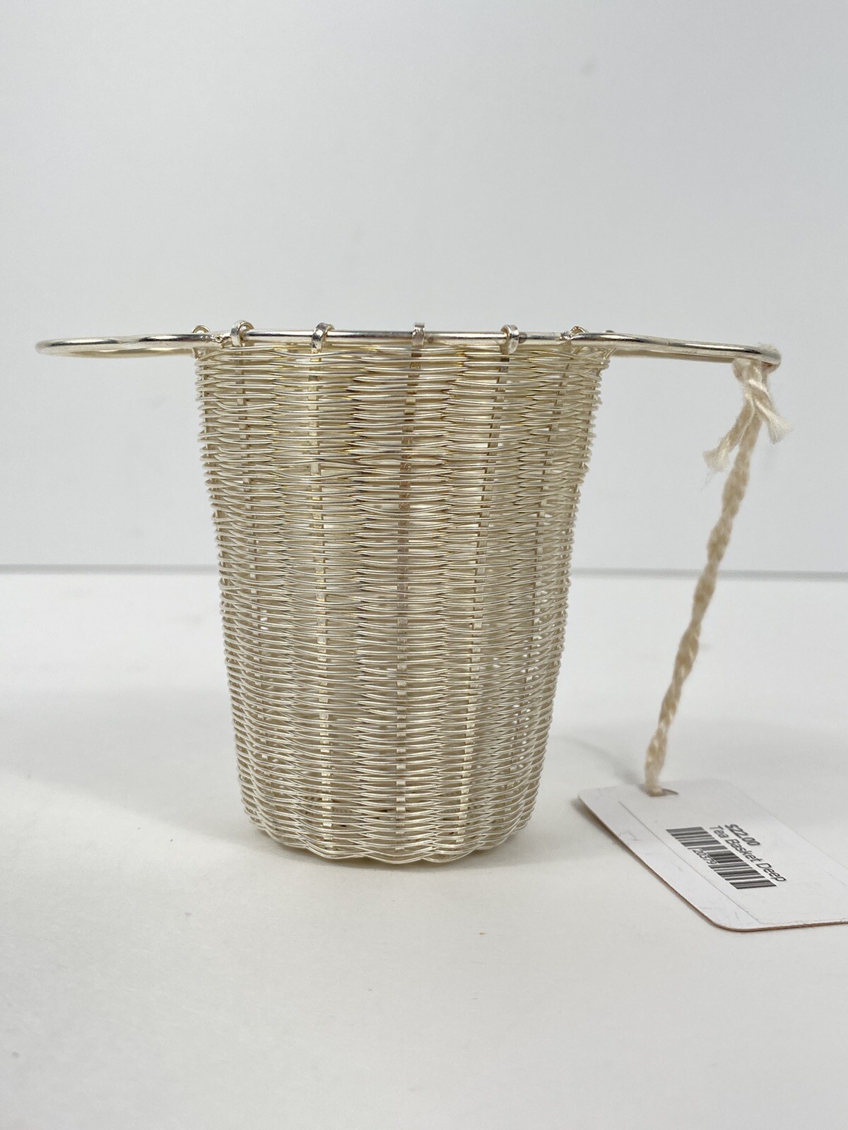 Solid Handwoven Silver Plated Brass Loose Leaf Tea Infuser Basket Tea