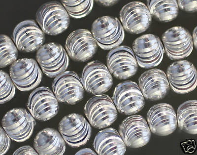 SPARKLING SILVER-PLATED COPPER LASERCUT BEADS 8MM 16.5''