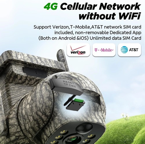 Campark 4G LTE Cellular Trail Kamera mit Solarpanel 360° Full View Wildkamera - Bild 3 von 12