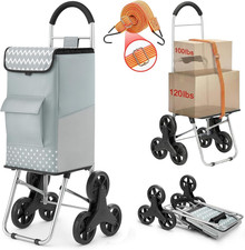 Shopping Cart, Super Loading Stair Climber 220 Lbs Capacity, Grocery Foldable Tr