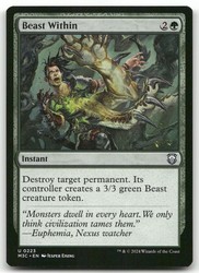 Beast Within 223 Uncommon Commander: Modern Horizons 3 Magic: The Gathering NM