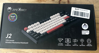 NIB JamesDonkey J2 75% Layout Wireless RGB Mechanical Gaming Keyboard -Red White