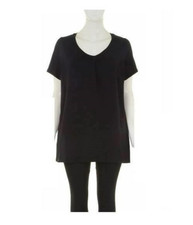 Image of Brand New Ex EVANS Classic Black COTTON V neck T-Shirt Top PLUS Size 26-28