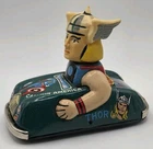Vintage 1968 Louis Marx & Co. "Thor" Marvel Superhero Tin Lithograph Fricton Toy