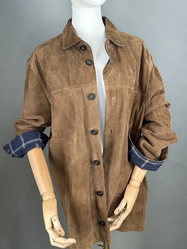 Johnnie-O Top Shelf Genuine Suede Leather Jacket Brown Size L - product listing photo