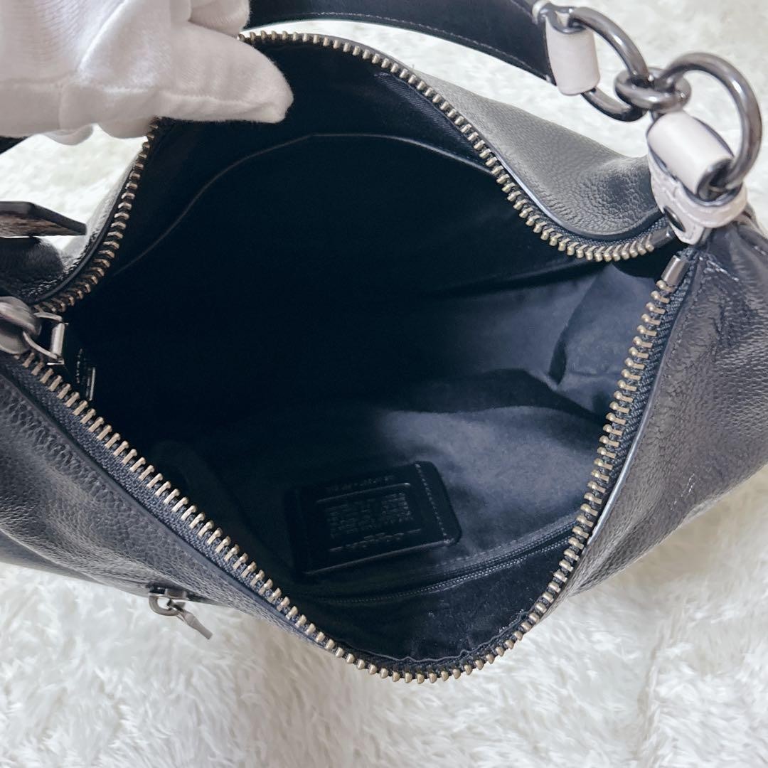 COACH 2way Shoulder Bag Python Pattern Half Moon … - image 15