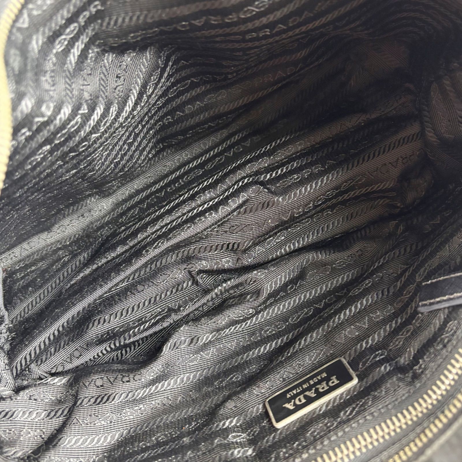 Prada Triangle Logo Mini Tote Bag Tessuto Nylon Black Authentic Vintage thumbnail 9