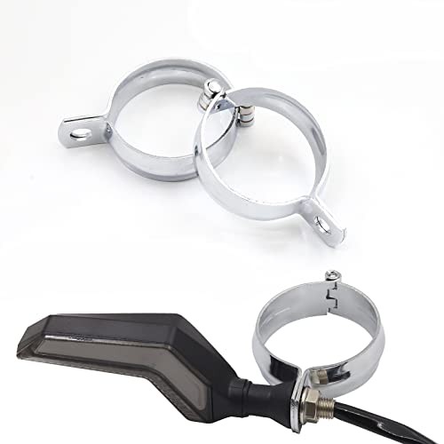 Motorcycle Turn Signal Bracket, Metal Motorcycle Modified Turn 42MM-51MM Silver - Picture 3 of 8