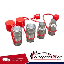 1/2in NPT Flat Face Hydraulic Couplers 2 Sets For Bobcat Skid Steer