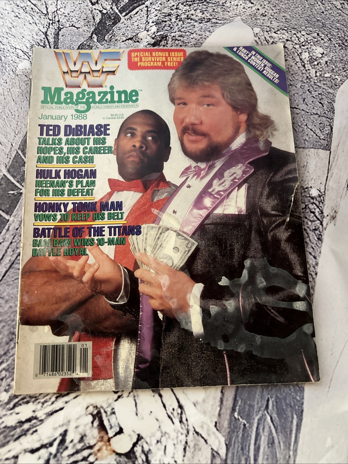WWF Magazine January 1988 Ted DiBiase Hulk Hogan Honky Tonk Man Bam Bam