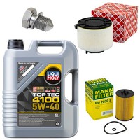 MotoröL Filter Set 5W-40 5 Liter + ÖLablassschraube FüR Audi A5 A4 Q5 2.0 TDI