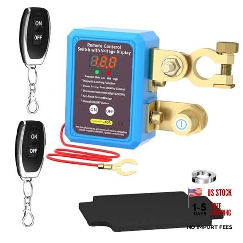 Remote Battery Disconnect Switch, 12V/24V 240A Car Kill Switch Anti Theft blue - Picture 1 of 8