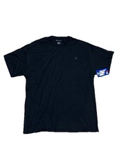 Image of Champion Mens L Short Sleeve T-Shirt Classic Black Jersey Embroidered Tee NWT