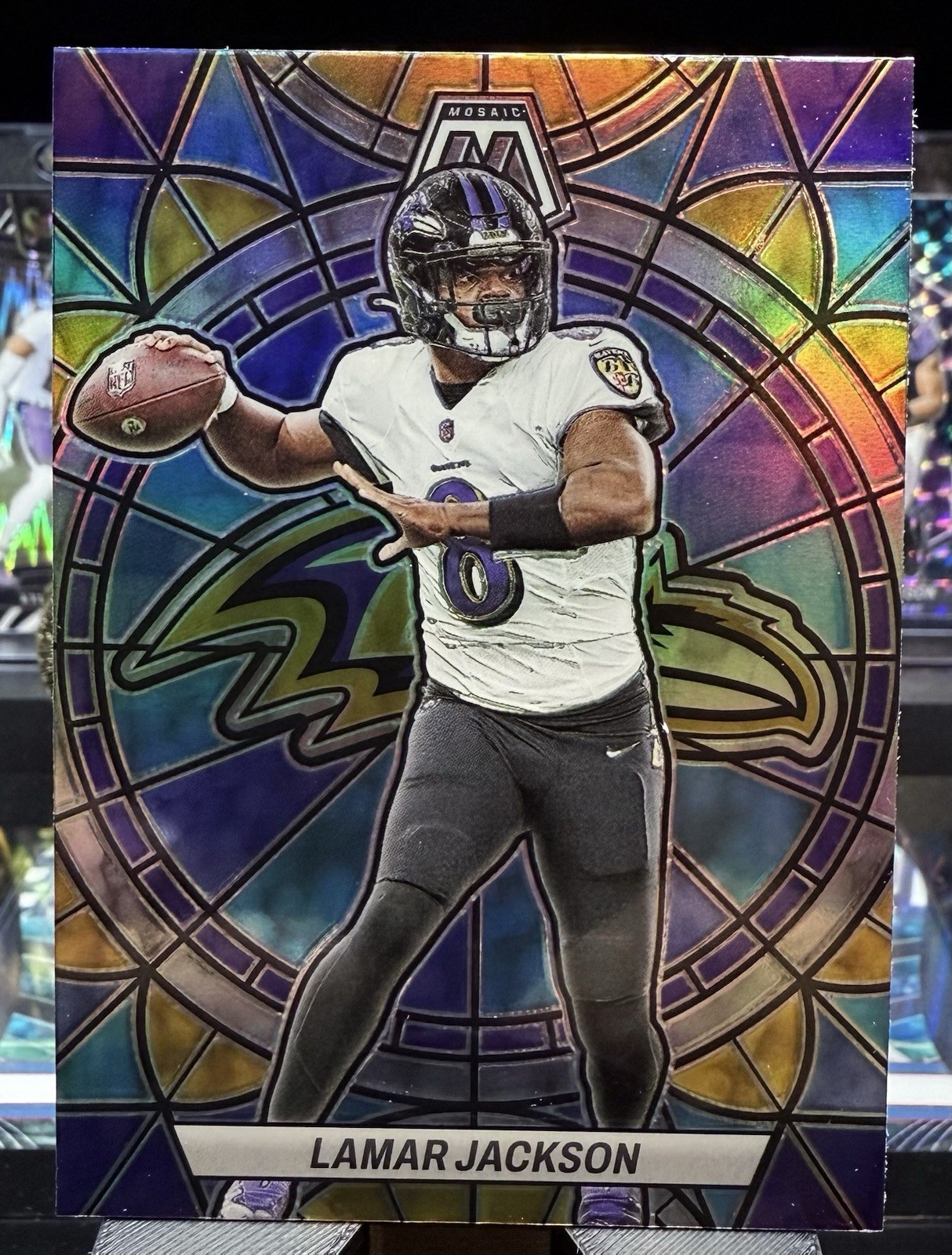 2023 Panini Mosaic Stained Glass Lamar Jackson #SG-6 CASE HIT SSP