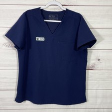 Figs Scrub Top Shirt Womens Size XL Blue Short Sleeve.