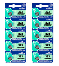 Murata 373 SR916SW Silver Oxide Watch Battery 10 Count - Replaces Sony 373