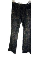 Vintage Y2K Womens 8 Metallic Brocade Snake Pants USA Rave Streetwear